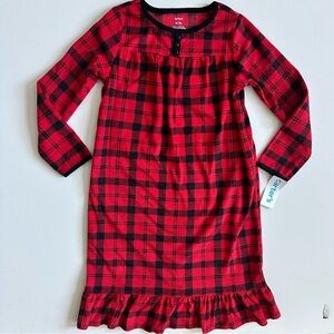 Carter's Red Plaid Girls Nightgown Pajama Size 6-7
